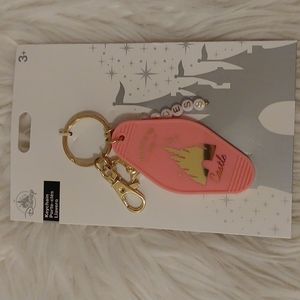 💝FIRM! NWT DISNEY PARKS CINDERELLA CASTLE "THE KEYS TO MY CASTLE" KEYCHAIN/BAG